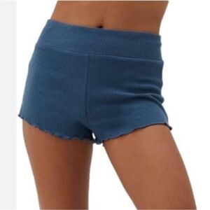 Spiritual‎ gangster ruffle blue mini lounge shorts ballet ruffle edge NWT S